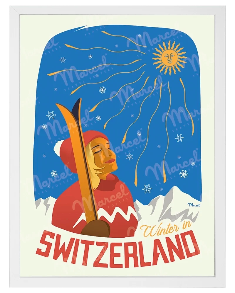 Affiche SUISSE "Winter in SWITZERLAND"