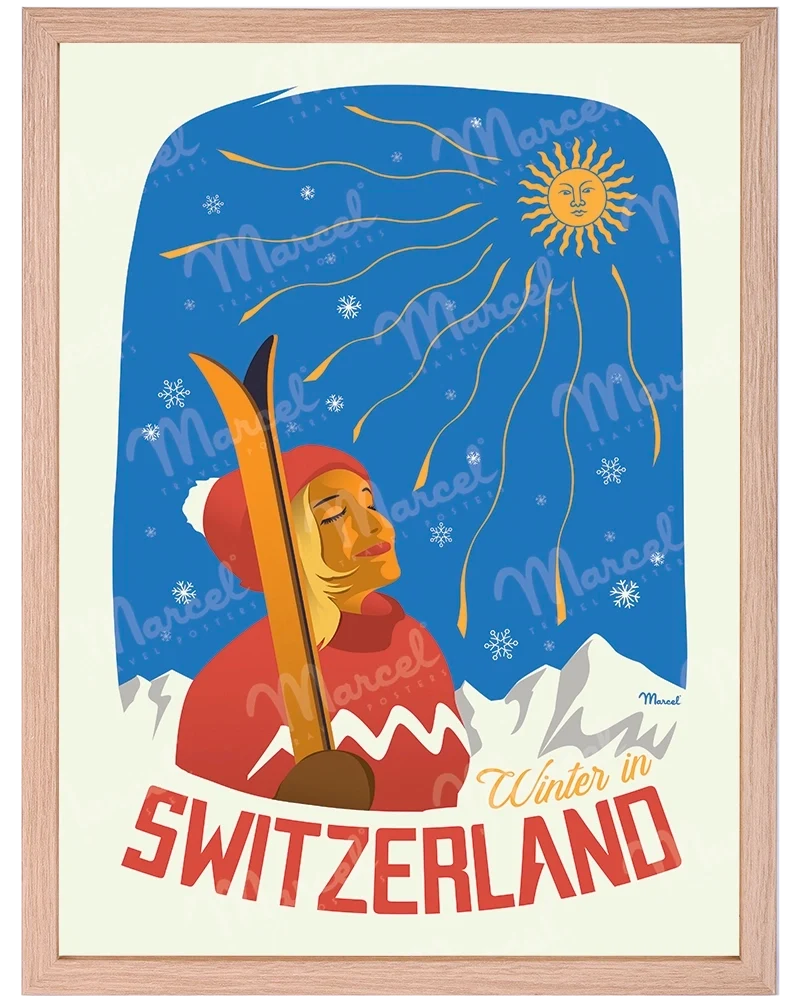 Affiche SUISSE "Winter in SWITZERLAND"