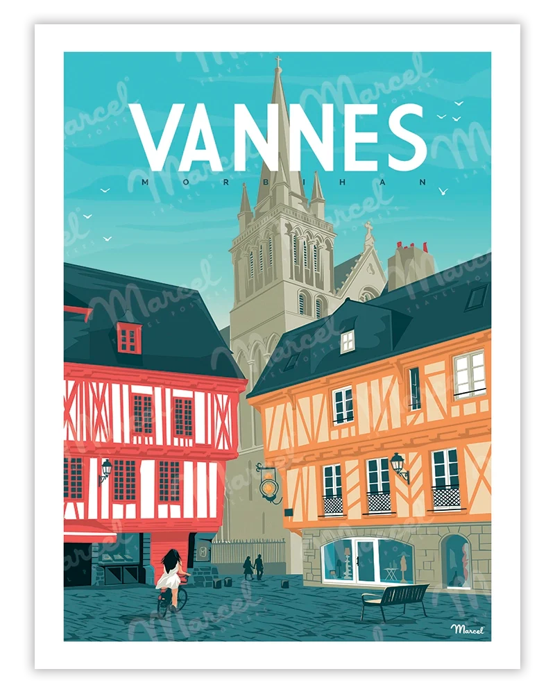 Affiche VANNES "Place Henri IV"