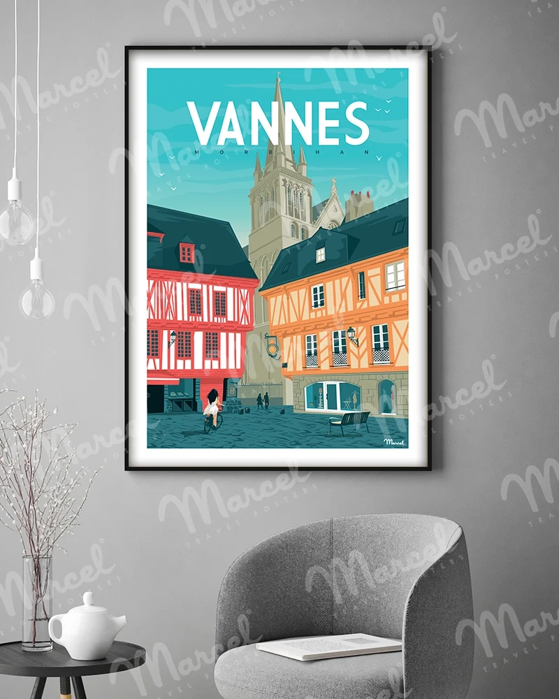 Affiche VANNES "Place Henri IV"
