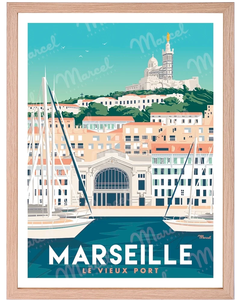 Affiche MARSEILLE "Le Vieux Port"