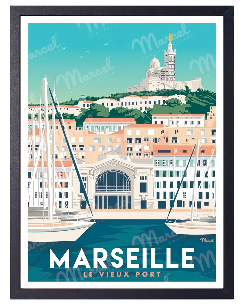 Affiche MARSEILLE "Le Vieux Port"