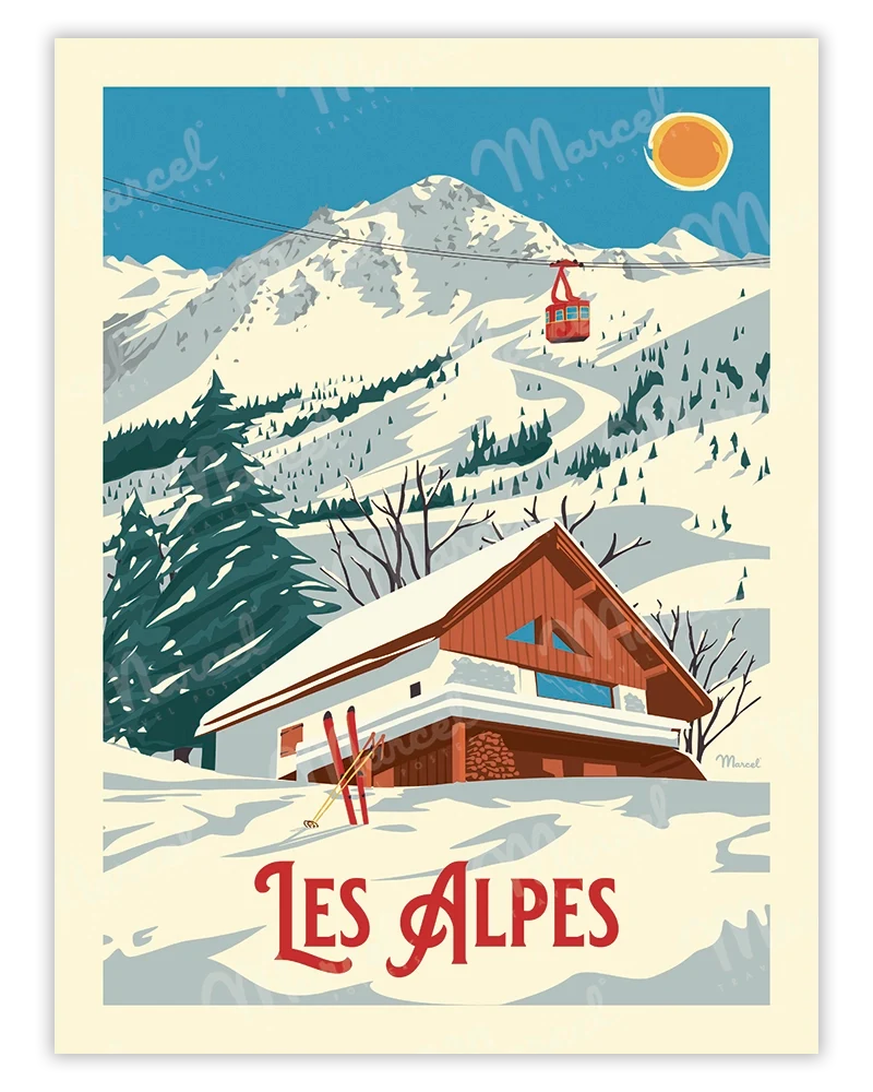 Affiche LES ALPES "Le Chalet"