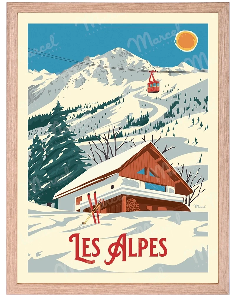 Affiche LES ALPES "Le Chalet"