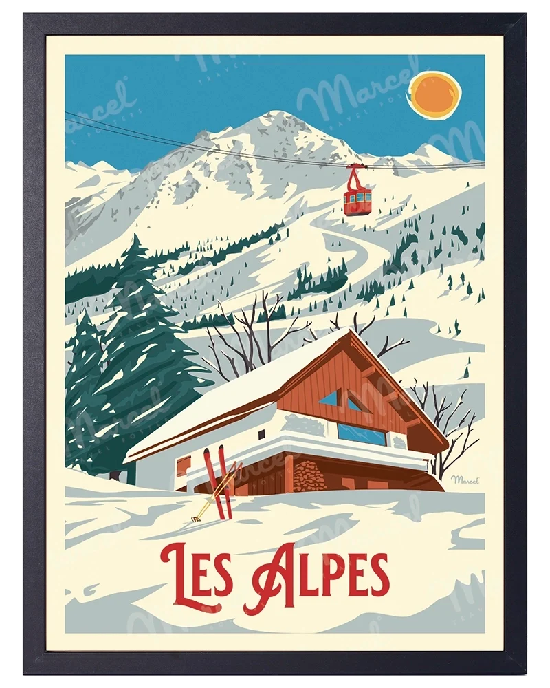 Affiche LES ALPES "Le Chalet"