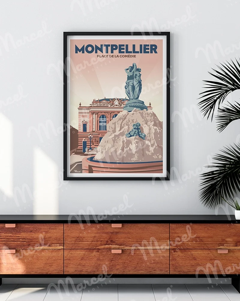 Affiche MONTPELLIER "Place de la Comédie"