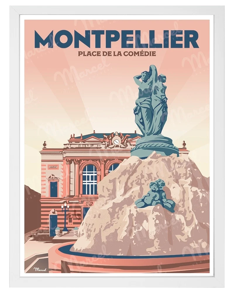 Affiche MONTPELLIER "Place de la Comédie"