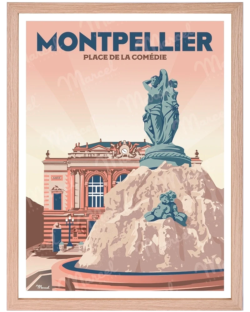 Affiche MONTPELLIER "Place de la Comédie"