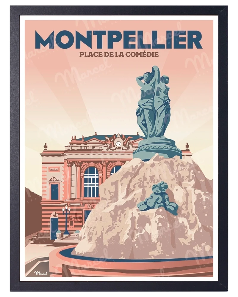 Affiche MONTPELLIER "Place de la Comédie"