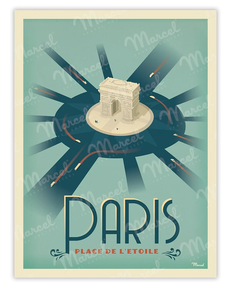 Affiche PARIS "Place de l'Étoile"