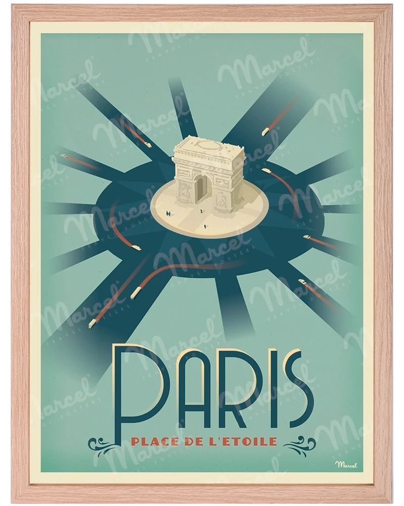 Affiche PARIS "Place de l'Étoile"