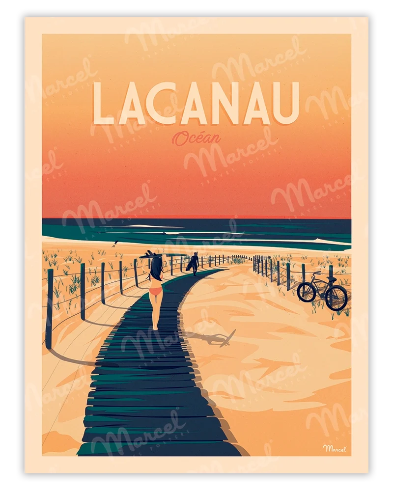 Affiche LACANAU "La Plage"