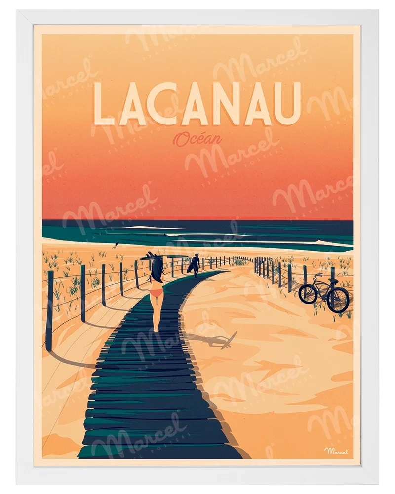 Affiche LACANAU "La Plage"