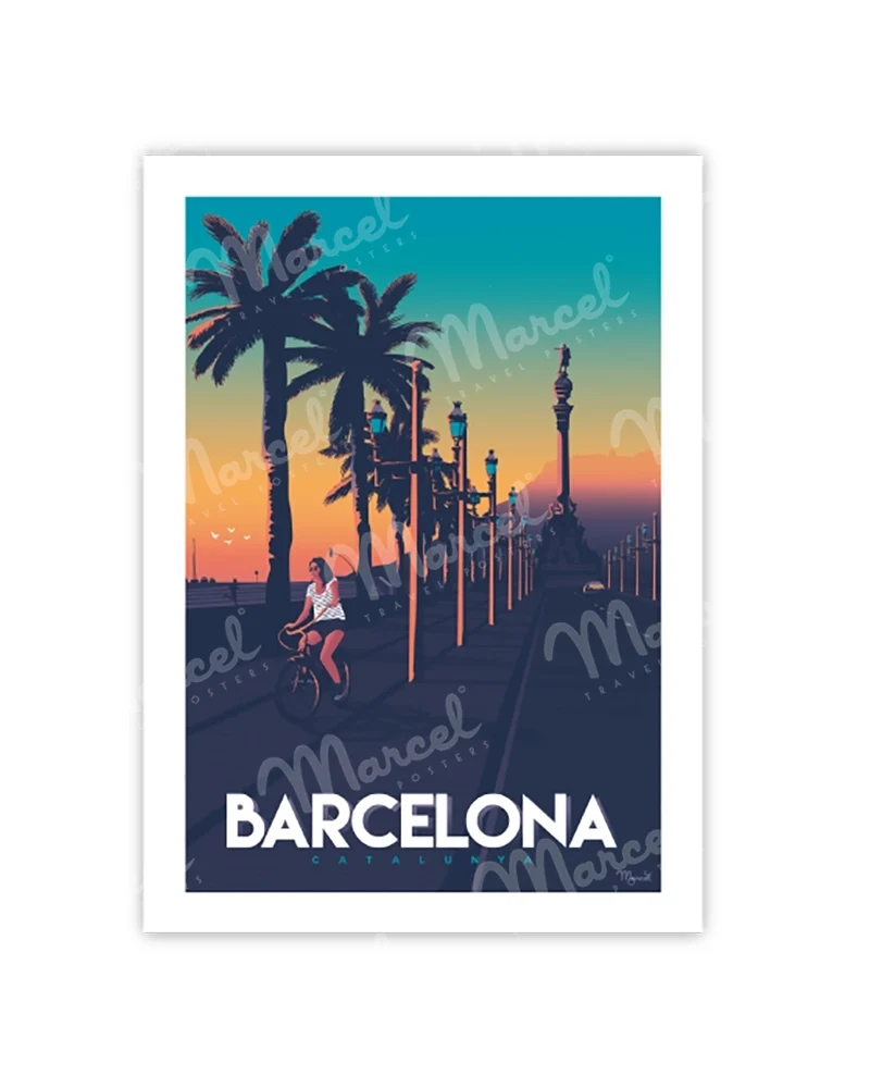 Carte Postale BARCELONE "Passeig de Colom"