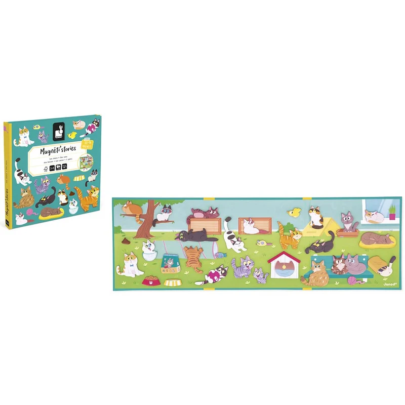 janod livre magnétique magnéti'stories - chats - 30 pcs