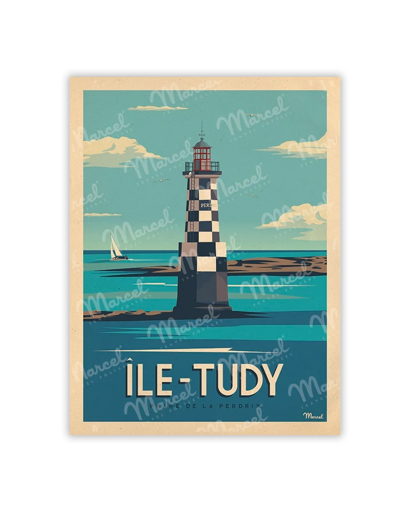 Carte Postale ÎLE-TUDY " Phare de la Perdrix "
