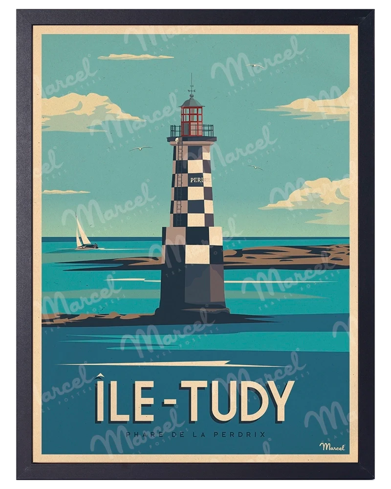 Affiche ÎLE-TUDY "Phare de la Perdrix"