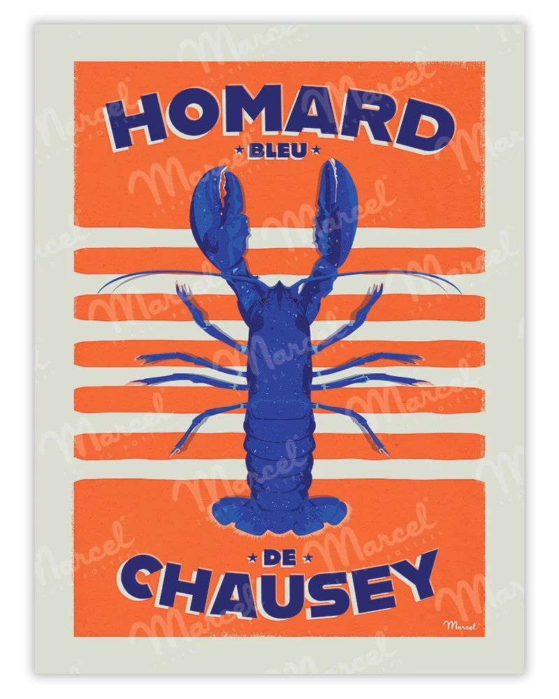 Affiche "Homard Bleu de CHAUSEY"