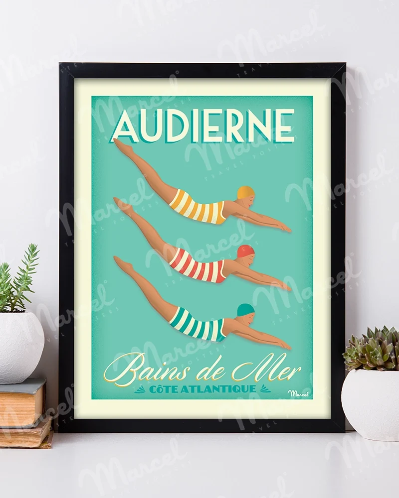 Affiche AUDIERNE "Bains de Mer"