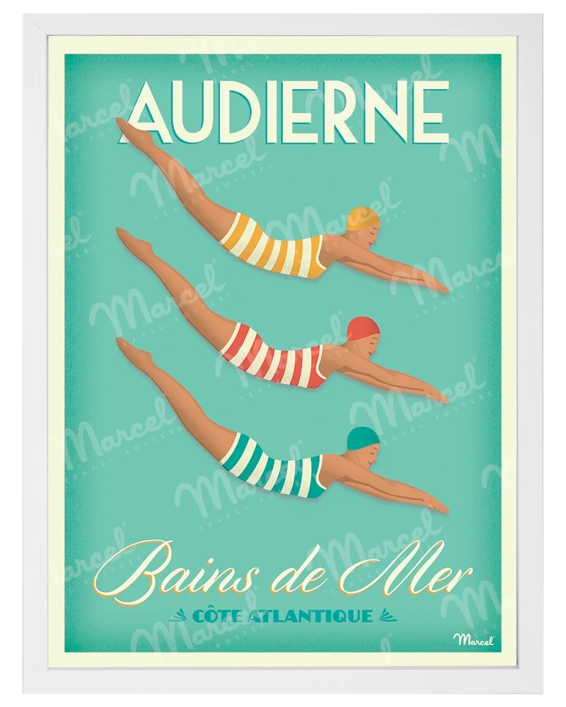 Affiche AUDIERNE "Bains de Mer"