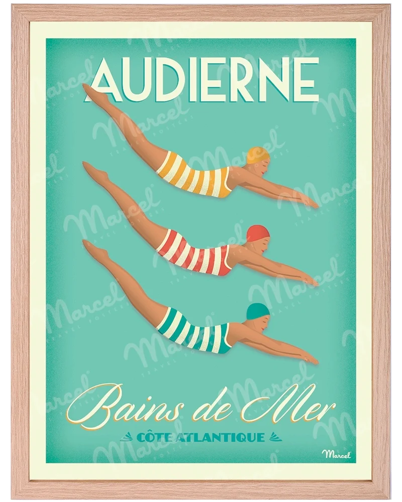 Affiche AUDIERNE "Bains de Mer"
