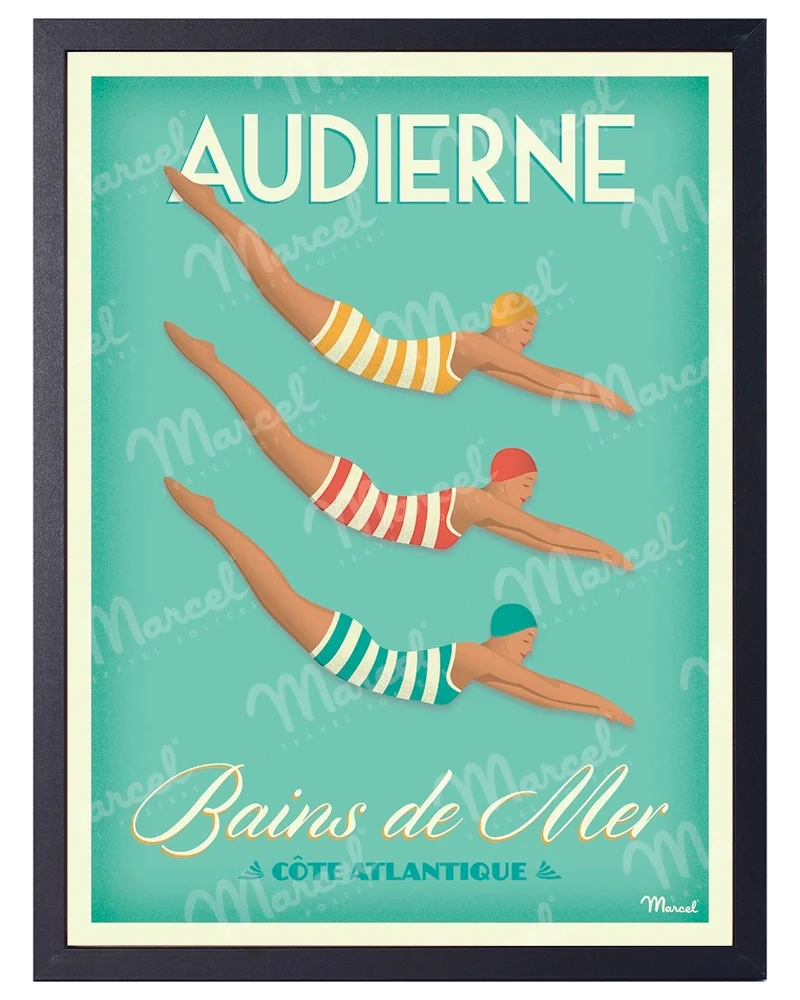 Affiche AUDIERNE "Bains de Mer"