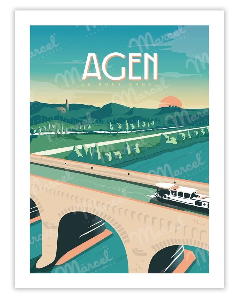 Affiche AGEN "Le Pont Canal"