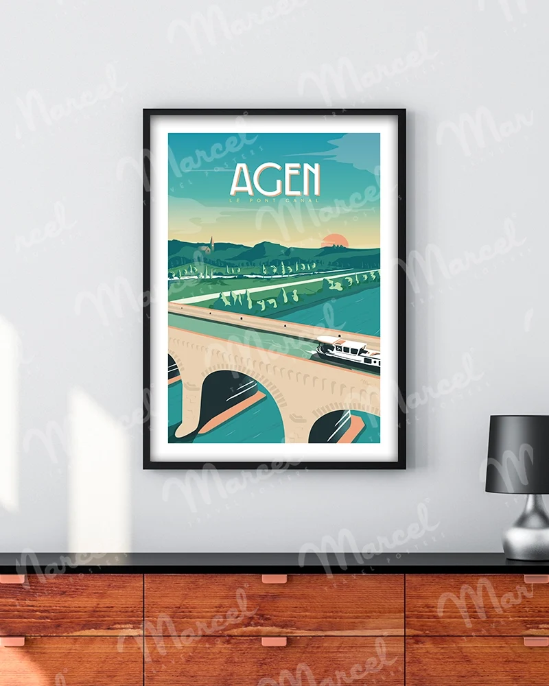 Affiche AGEN "Le Pont Canal"