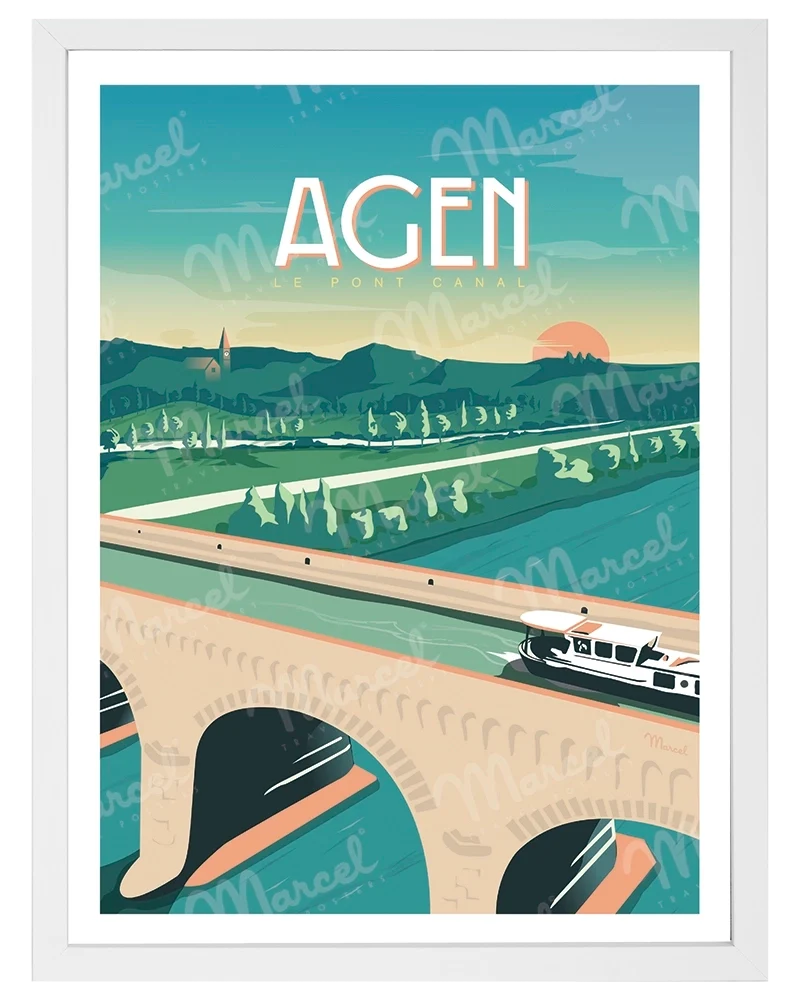 Affiche AGEN "Le Pont Canal"