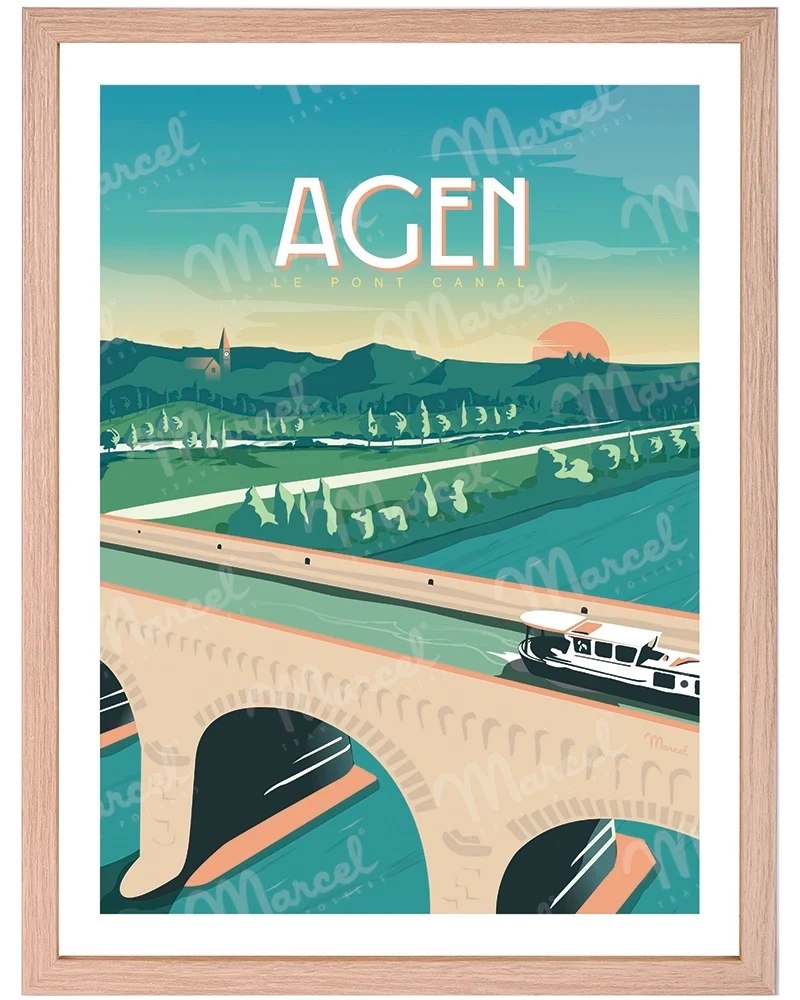 Affiche AGEN "Le Pont Canal"