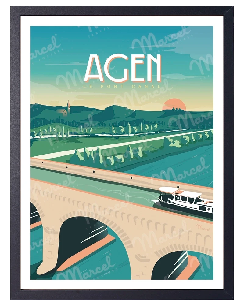 Affiche AGEN "Le Pont Canal"