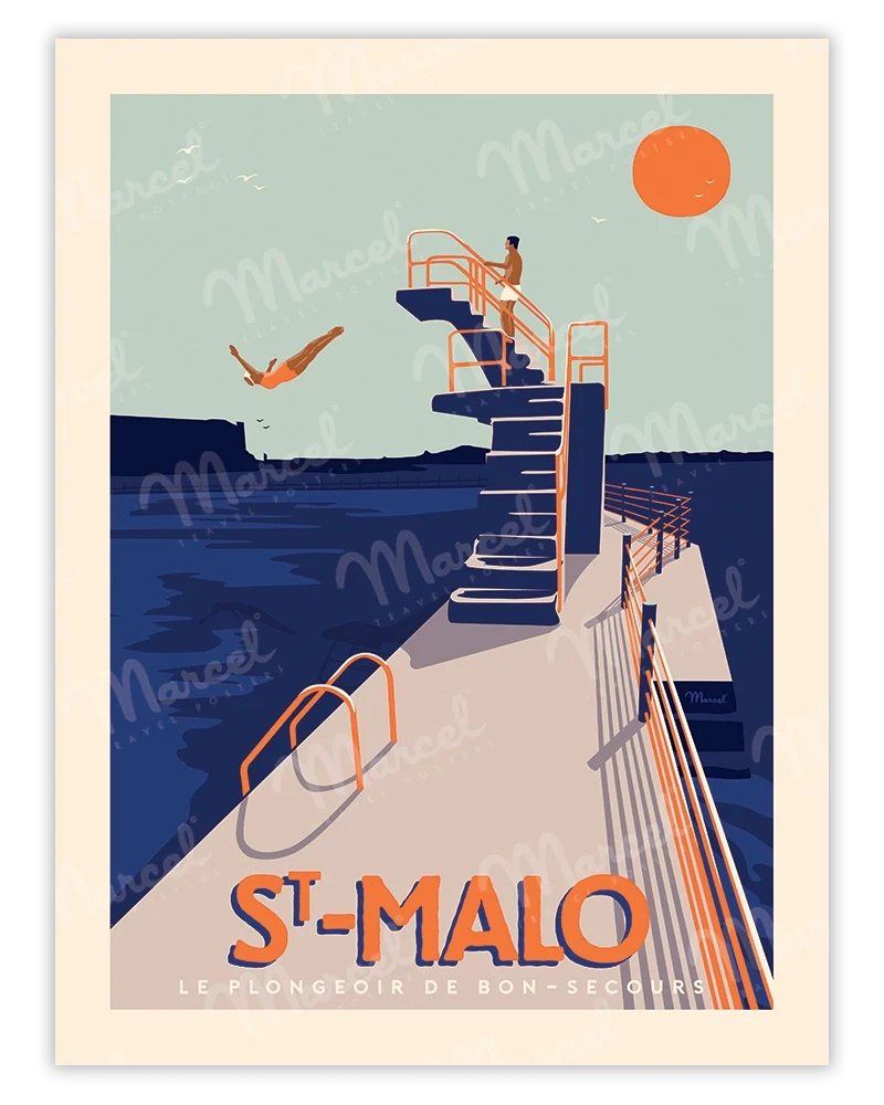 Affiche SAINT-MALO "Le Plongeoir"