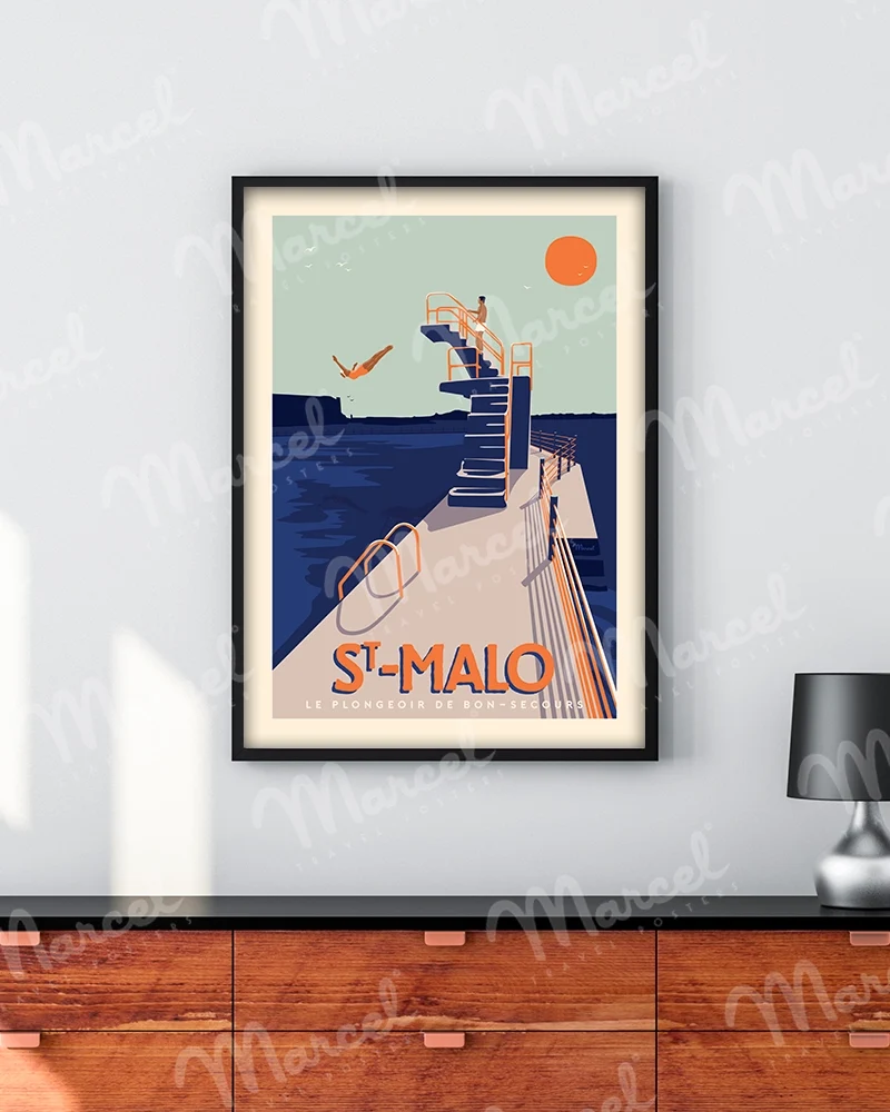 Affiche SAINT-MALO "Le Plongeoir"