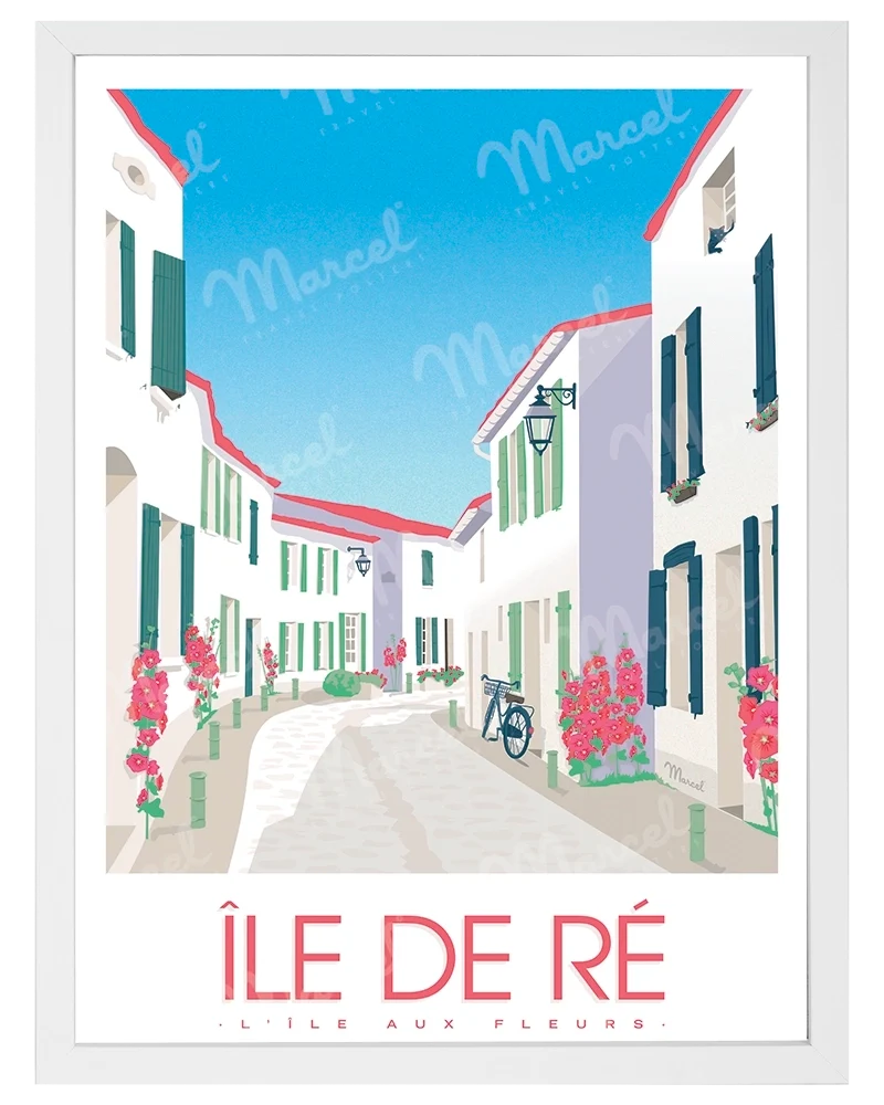 Affiche ÎLE DE RÉ "L'île aux Fleurs"