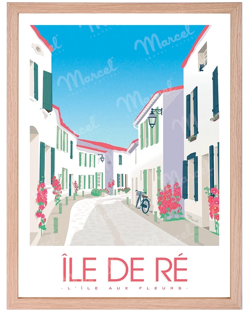 Affiche ÎLE DE RÉ "L'île aux Fleurs"