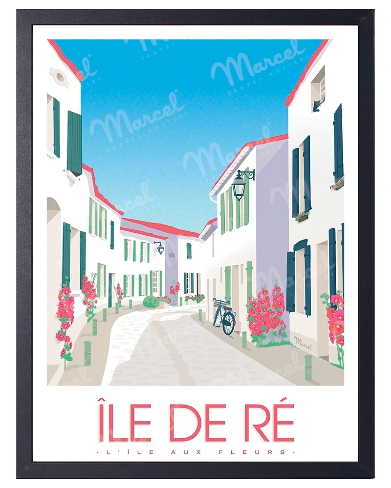 Affiche ÎLE DE RÉ "L'île aux Fleurs"