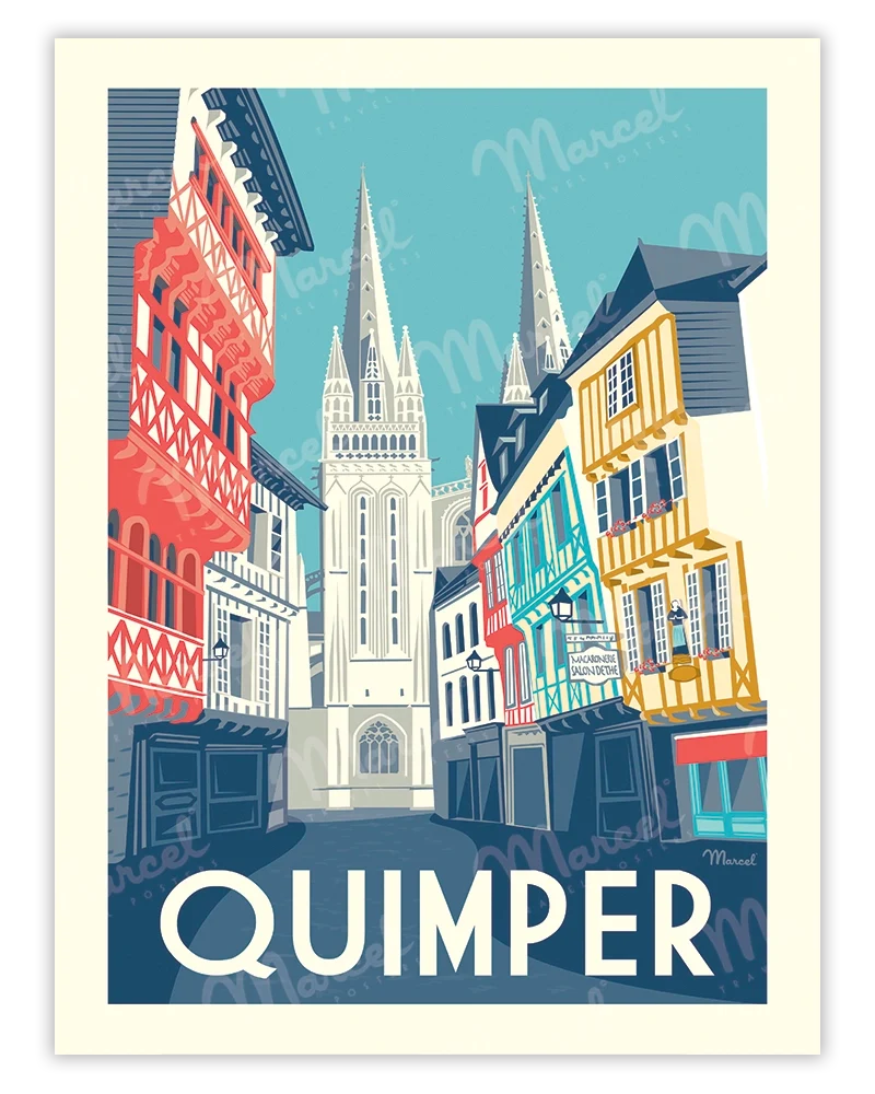 Affiche QUIMPER "Rue Kéréon"