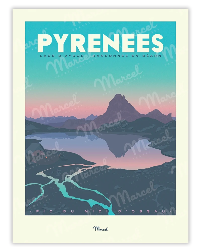 Affiche PYRÉNÉES "Lacs d'Ayous"