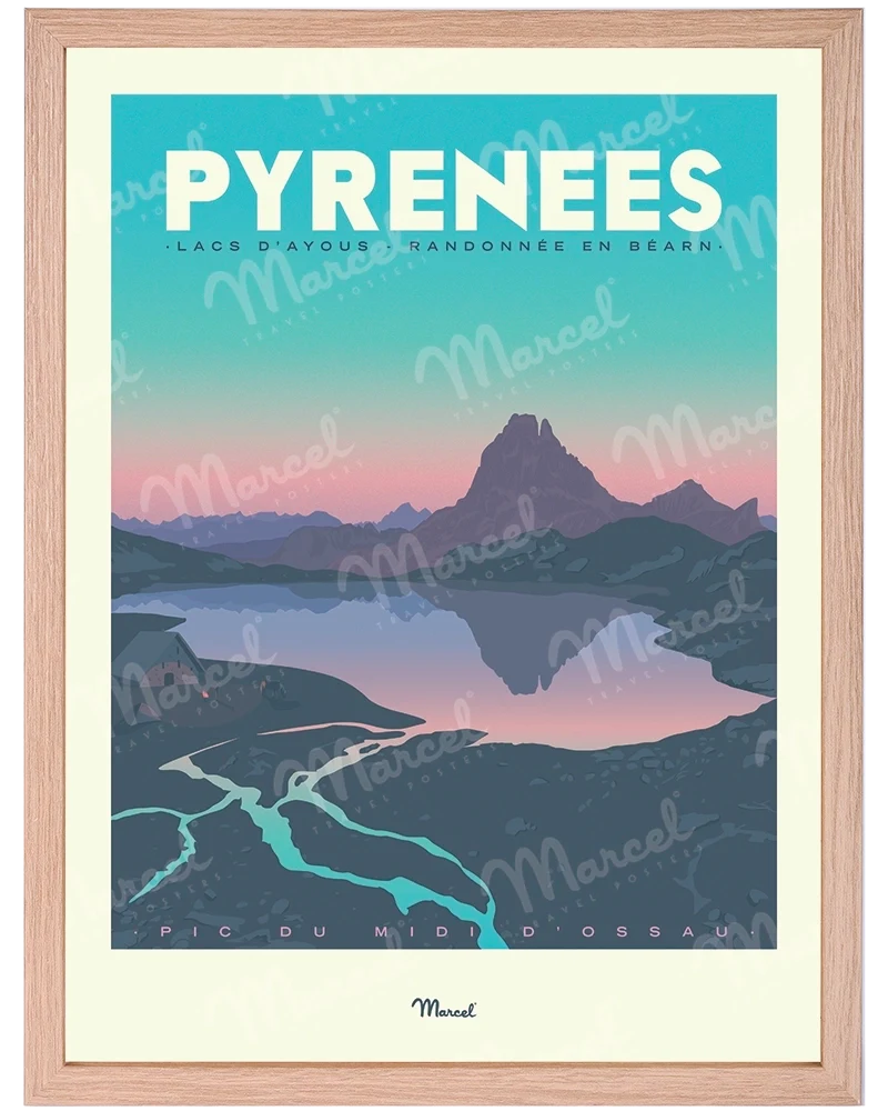 Affiche PYRÉNÉES "Lacs d'Ayous"