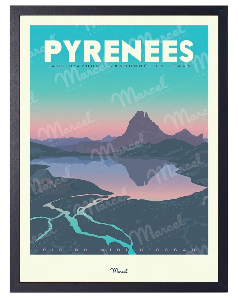 Affiche PYRÉNÉES "Lacs d'Ayous"