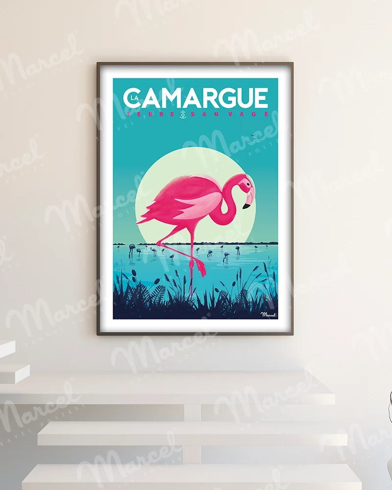 Affiche CAMARGUE "Flamingos"