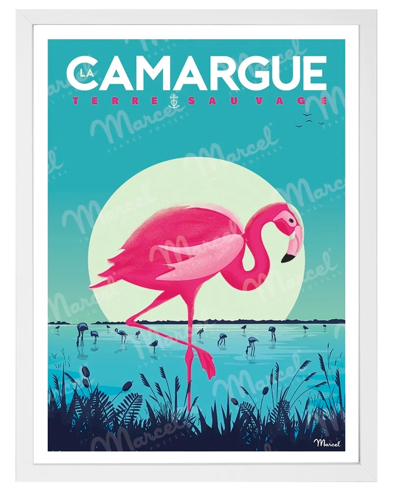 Affiche CAMARGUE "Flamingos"