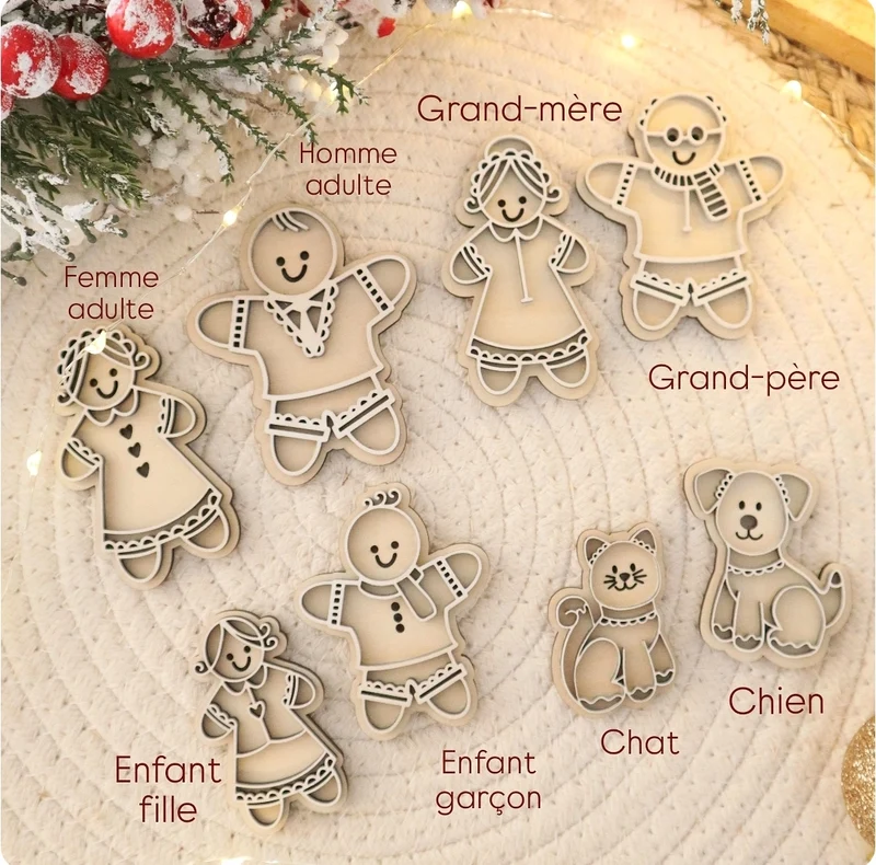 Bientôt de retour - Décoration de Noël - Famille de pains d'épices à composer - à partir de 44€