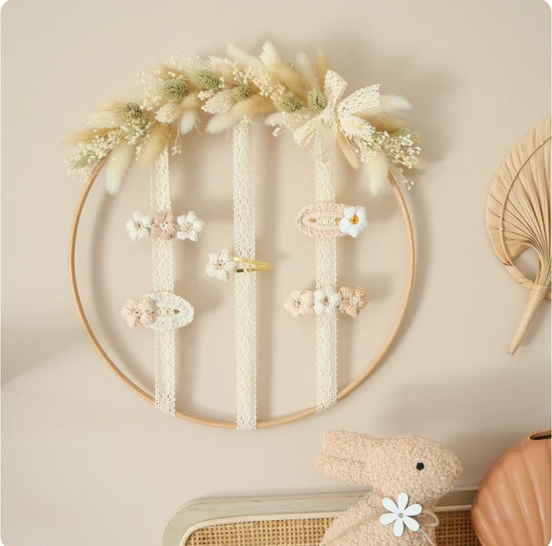 Porte-Barrettes - Fleurs séchées - Envoi sous 6 semaines