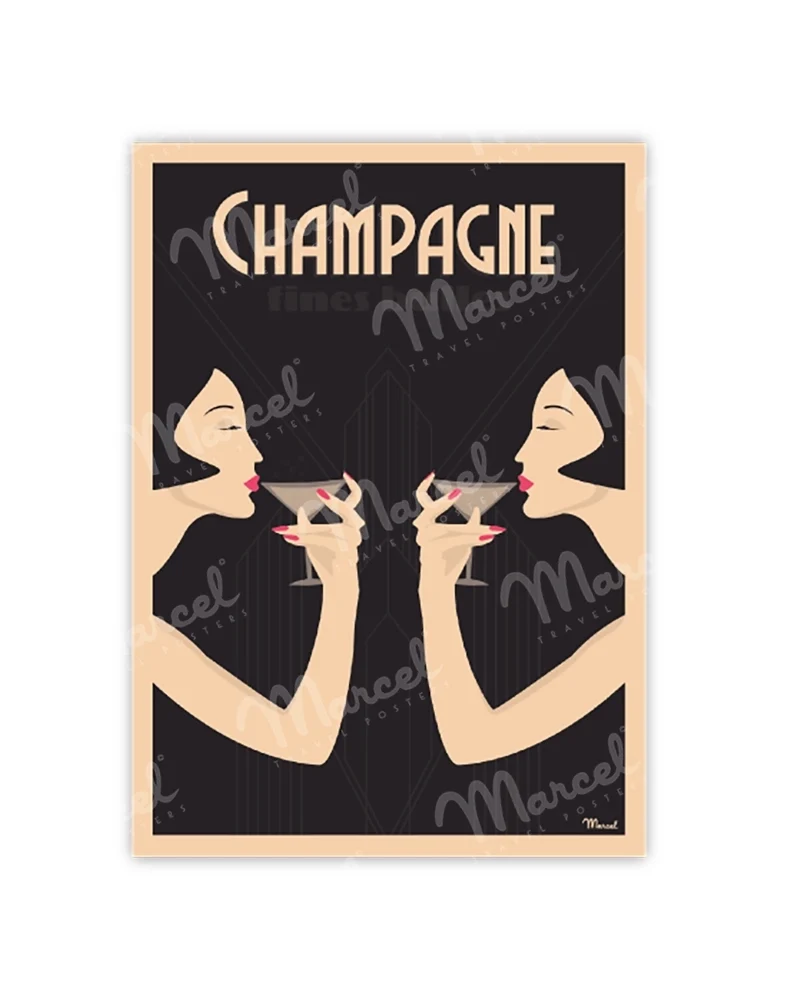 Carte Postale Champagne "Fines Bulles"