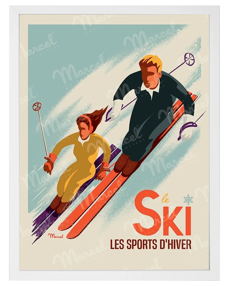 Affiche CLASSIC WINTER "Les Skieurs"