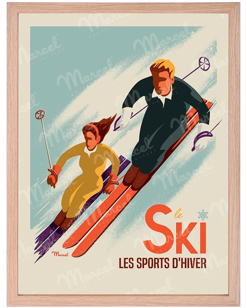 Affiche CLASSIC WINTER "Les Skieurs"