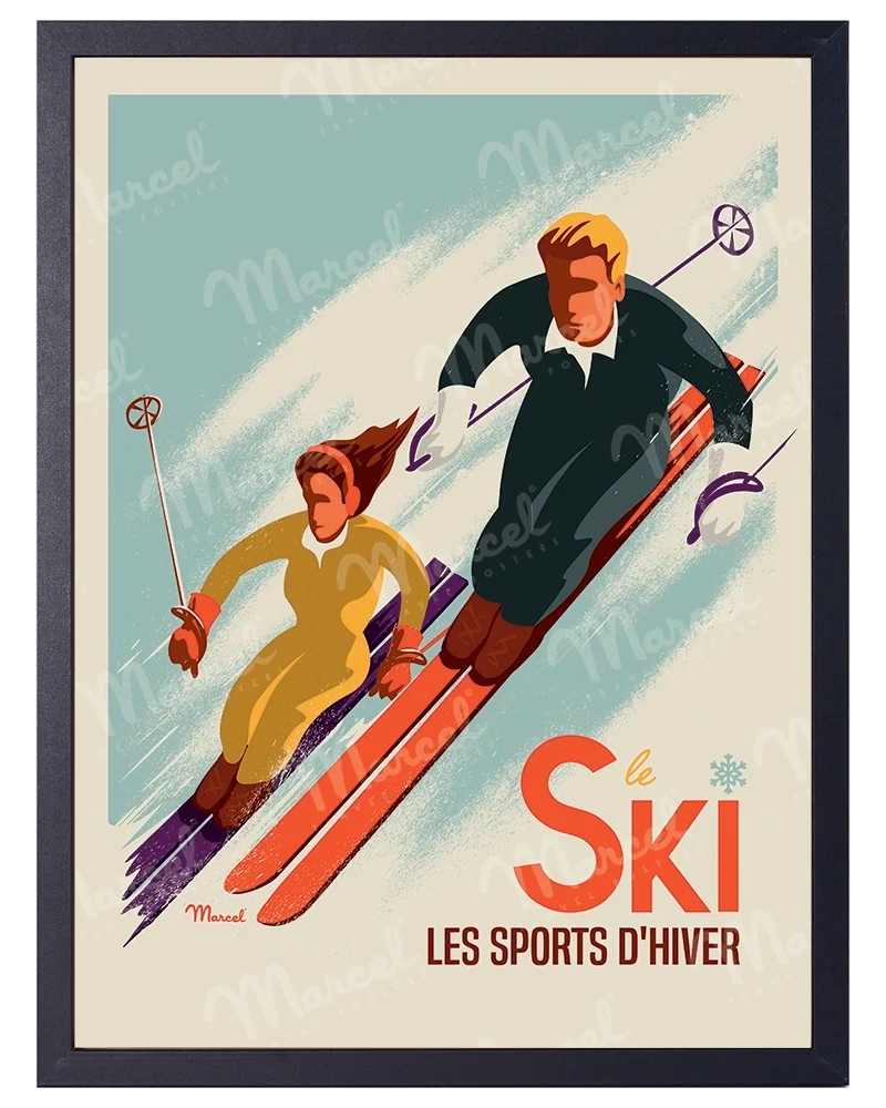 Affiche CLASSIC WINTER "Les Skieurs"