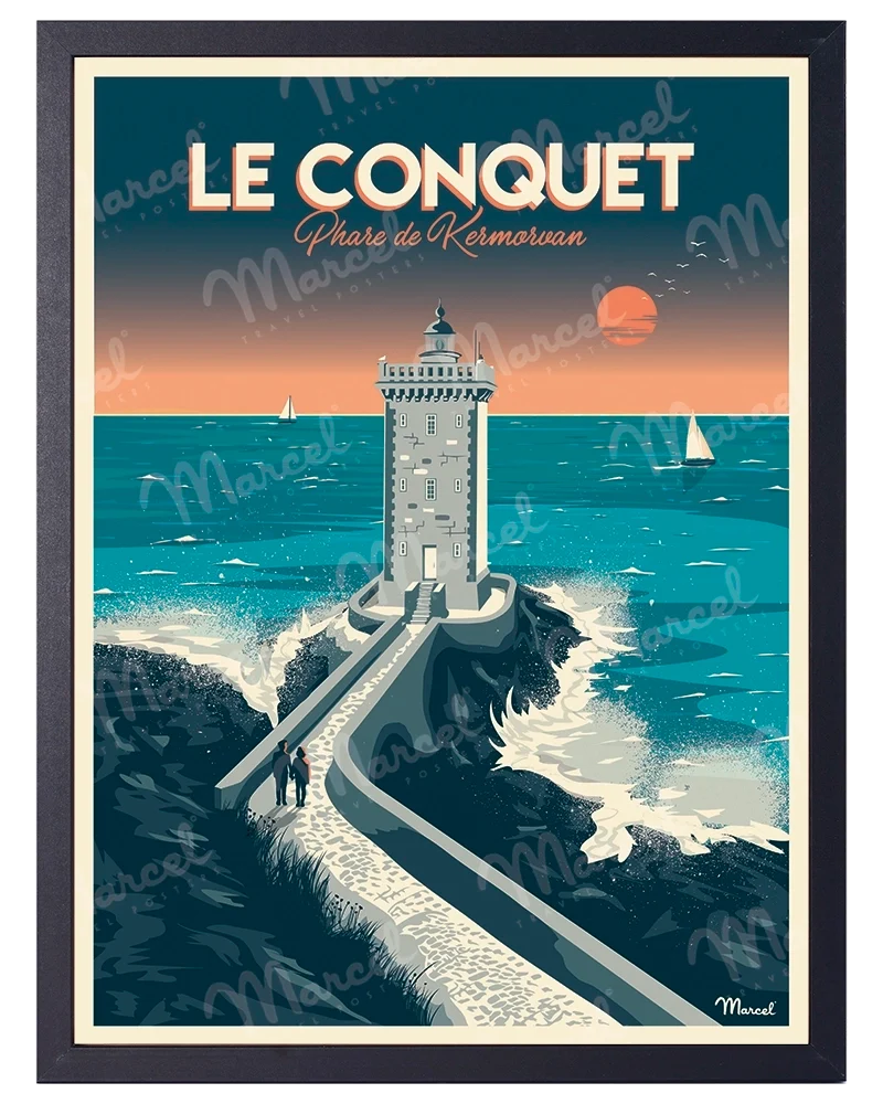 Affiche LE CONQUET "Phare de Kermorvan"