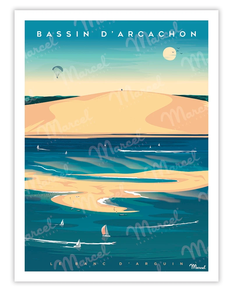 Affiche BASSIN D'ARCACHON "Banc d'Arguin"